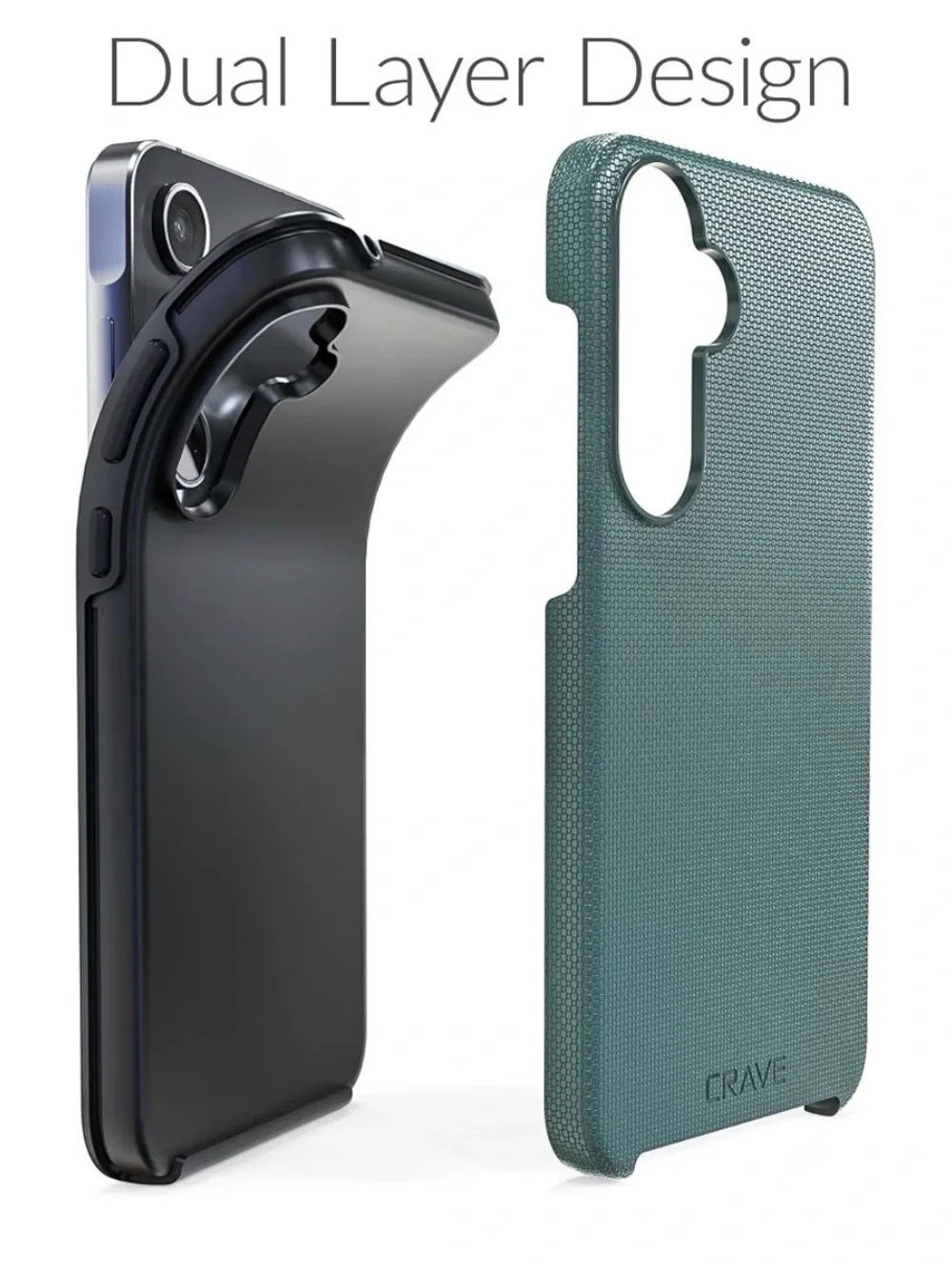 CRAVE dual Guard for Samsung Galaxy A55 case forest green 6.6 inch dual layer